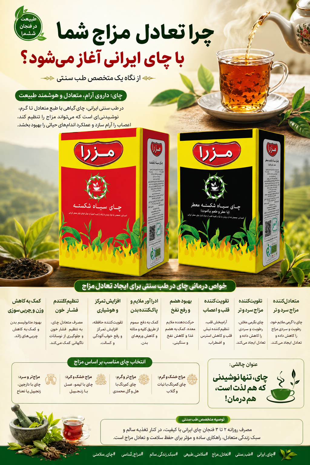 اگر چای ایرانی مزرا فقط یک نوشیدنی نیست، پس چرا در طب سنتی آن را «نوشداروی تعادل مزاج» میدانند؟